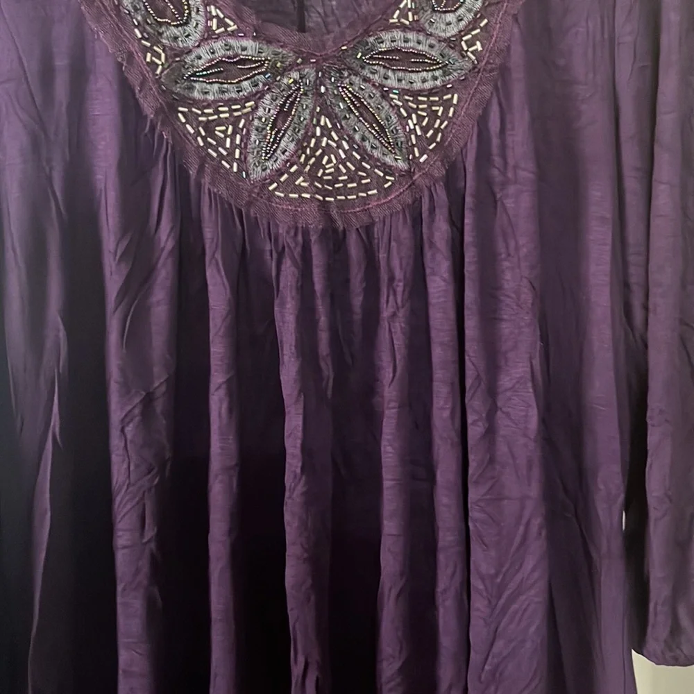 #109. B’leev,New!,purple blouse,size 1X - Picture 3 of 9